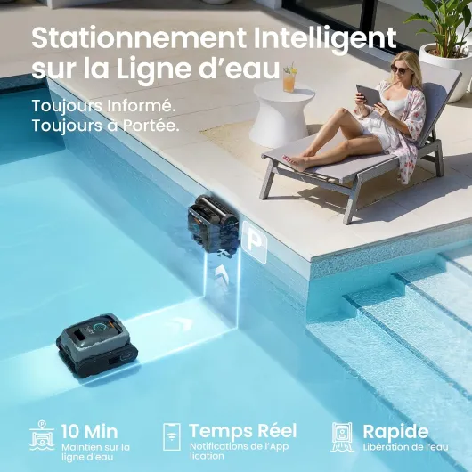 (Nouveau 2026) AIPER Scuba S3 Robot Piscine sans Fil Léger, Aspirateur Piscine avec Nettoyage Fond,Parois et Ligne d’Eau,Plan Hebdomadaire via App,Stationnement à la Ligne d’Eau,Navigation 11 Capteurs Gris