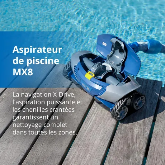 Robot de Piscine Hydraulique MX8, Fond et Parois, Aspiration Mécanique, Pour Piscines 12 x 6 m Maximum, W70668 Max 12 x 6 m Moderne