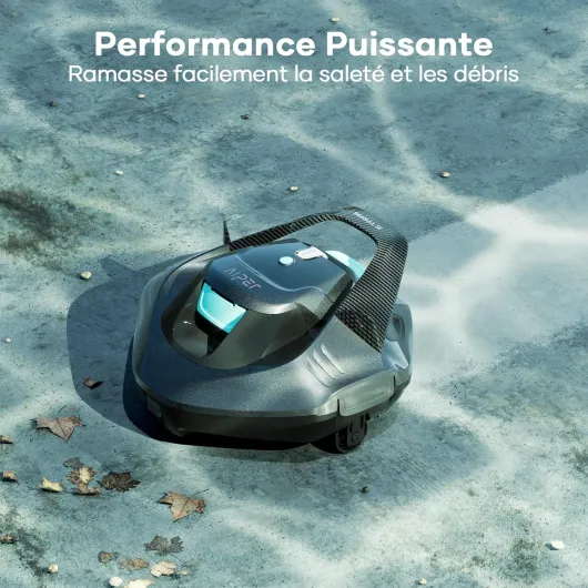 Robot de Piscine, Aspirateur de Piscine avec 90 Minutes de Fonctionnement, Nettoyeur de Piscine avec Double Moteur D'entraînement, sans Fil, Idéal pour Les Piscines de Moins de 80 Mètres Carrés Gris