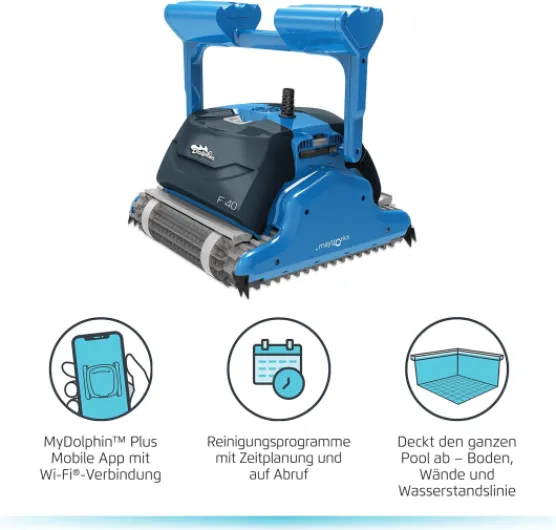 F40 Robot de Piscine Automatique Manuel et Facile à Nettoyer