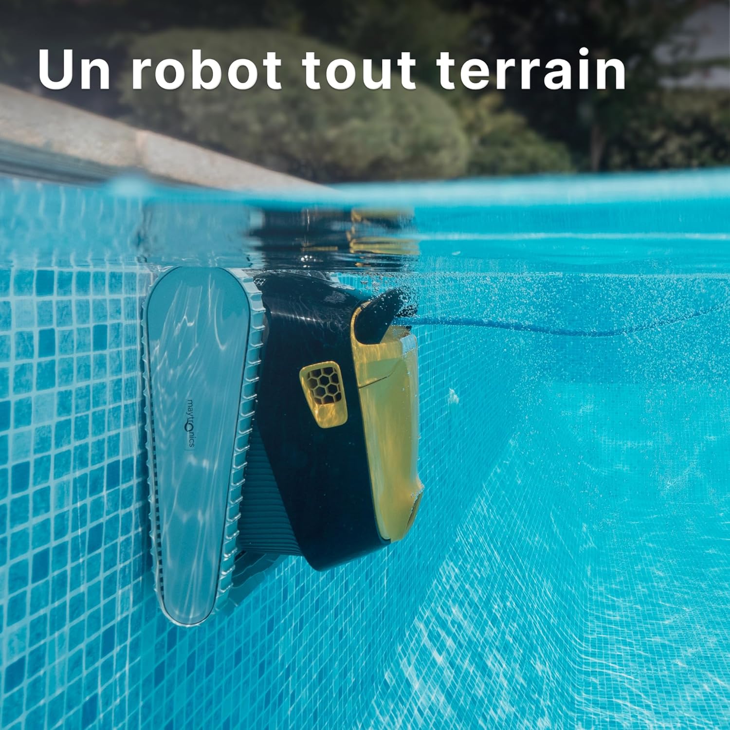 E35 Robot Nettoyeur électrique avec Fil pour Piscine Hors-Sol Jusqu’à 12 m - Nettoyage Fond, parois et Ligne d'eau - Système de Scan Intelligent