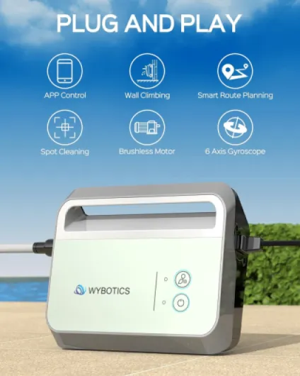 M100 Robot aspirateur de piscine filaire APP avec escalade murale, Smart Mapping Tech, télécommande, robot aspirateur de piscine avec forte aspiration, nettoyage ponctuel, idéal pour les Noir