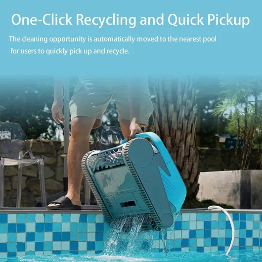 Robot Nettoyeur Automatique de Piscine, aspirateur de Piscine avec Fonction d'escalade Murale et Grand Panier filtrant, aspirateur Puissant pour piscines enterrées/Hors Sol jusqu'à