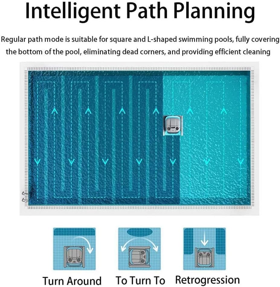 Robot de Nettoyage de Piscine, aspirateur de Piscine à Escalade Murale à 90°, avec contrôle par Application, paniers filtrants Super Plus Grands de 6 L, pour Piscine Hors Sol/enterrée