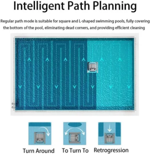 Robot de Nettoyage de Piscine, aspirateur de Piscine à Escalade Murale à 90°, avec contrôle par Application, paniers filtrants Super Plus Grands de 6 L, pour Piscine Hors Sol/enterrée