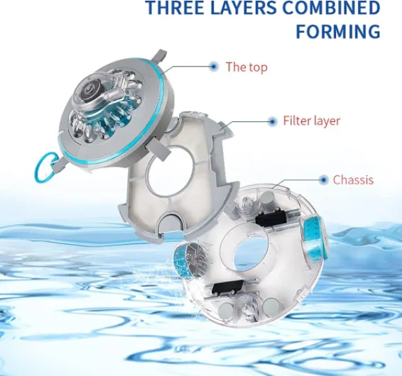 Robot Nettoyeur de Piscine, aspirateur de Piscine Automatique, Auto-stationnement, léger pour Petites piscines Plates Hors Sol/enterrées (Dure 60 Minutes)