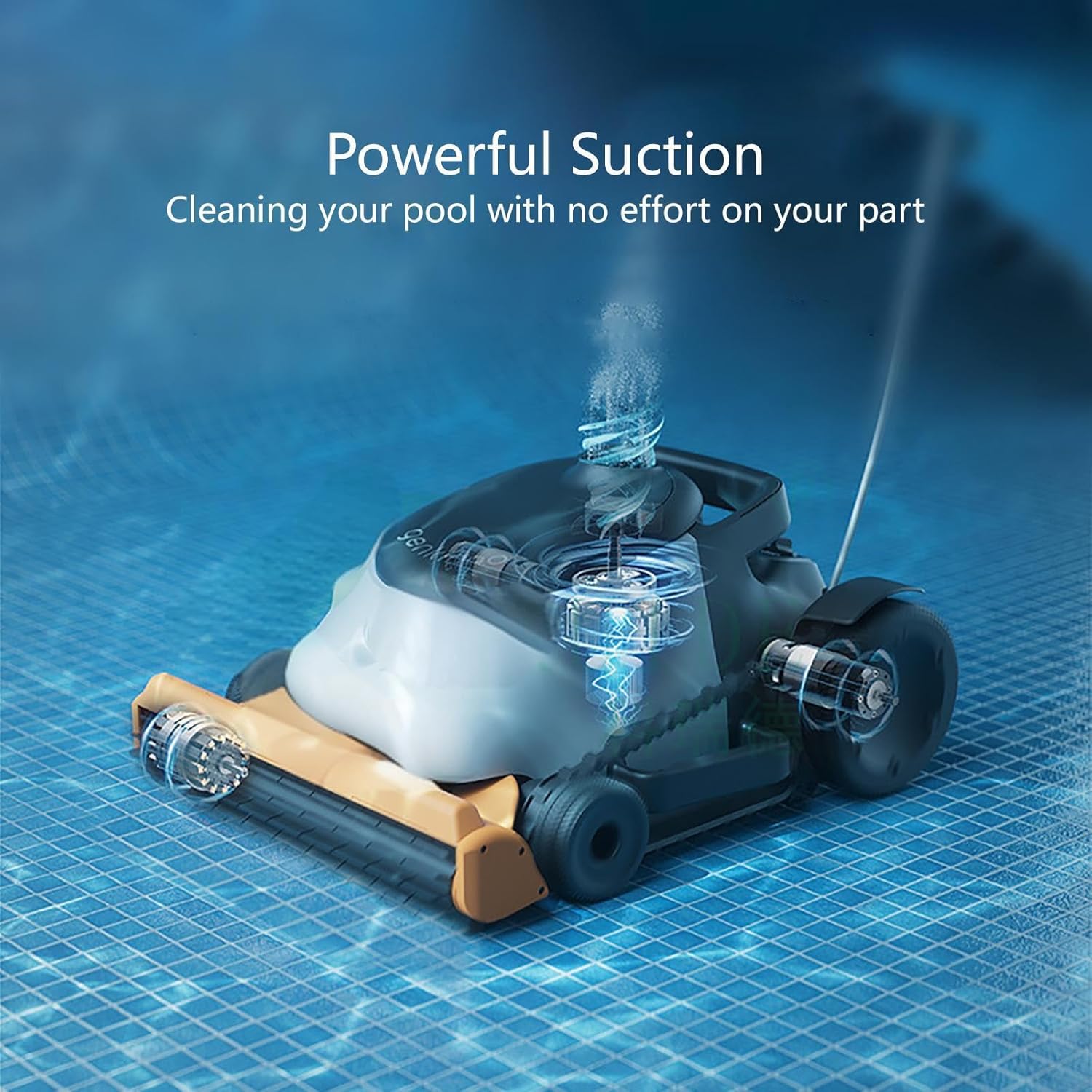 Robot Nettoyeur De Piscine sans Fil avec Mur d'escalade, Nettoyeur De Surface De Piscine, Aspirateur De Piscine Automatique Robotisé, Idéal pour Les Piscines Enterrées