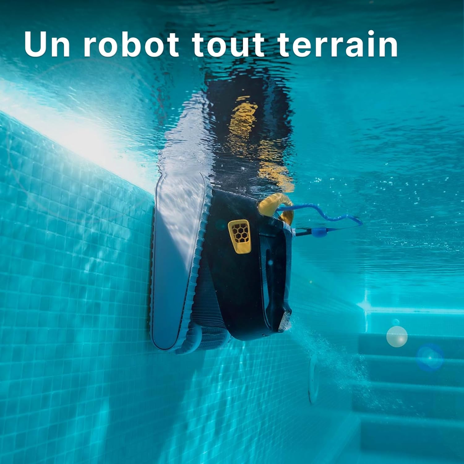E50i Robot Nettoyeur électrique avec Fil pour Piscine Hors-Sol Jusqu’à 15 m - Nettoyage Fond, parois et Ligne d'eau - Connectivité avec app