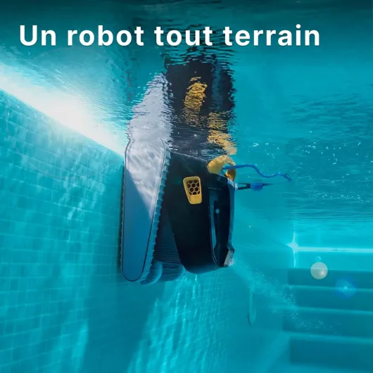 E50i Robot Nettoyeur électrique avec Fil pour Piscine Hors-Sol Jusqu’à 15 m - Nettoyage Fond, parois et Ligne d'eau - Connectivité avec app