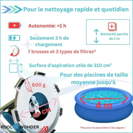 Test Poolwonder Marvelix : l'aspirateur sans fil qui fait le job