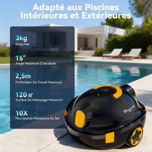 Test Y10 Robot Piscine : un nettoyeur sans fil efficace mais perfectible