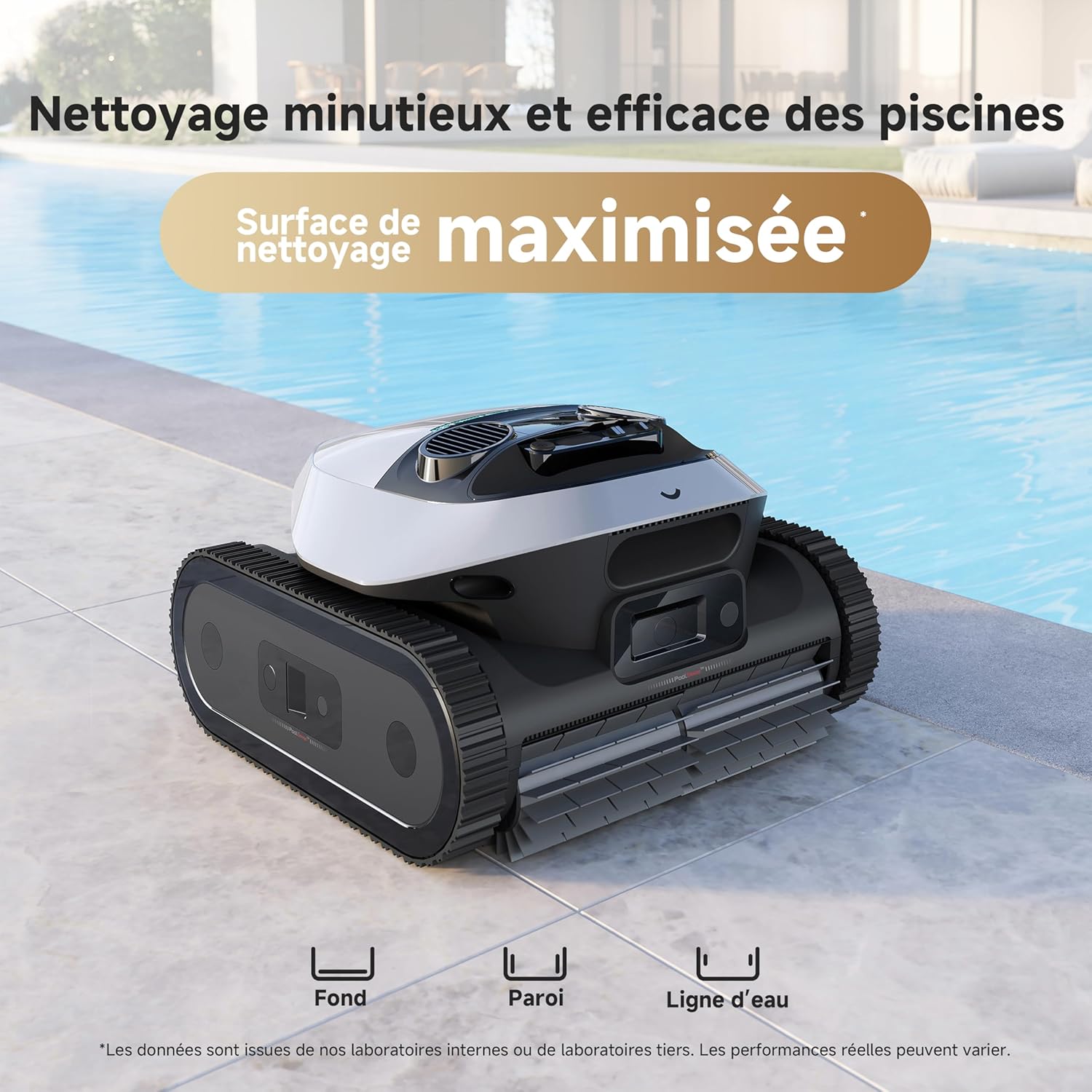Z1 Robot Piscine sans Fil, Puissance d'Aspiration 30 000 LPH, Nettoyage du Fond, Parois et Ligne d'eau, 240 Min, Jusqu'à 180 m²