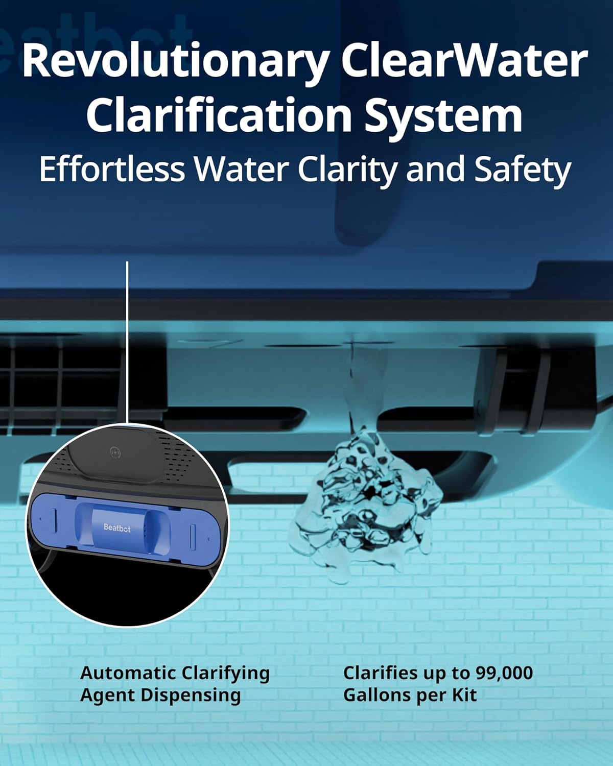ISkim Ultra Robot de Nettoyage et d'écumage de Surface à énergie Solaire, Deux Options de Recharge, Clarification de l'eau, Nettoyage des Bords et des Coins, optimisation de trajectoire en S bleu glace