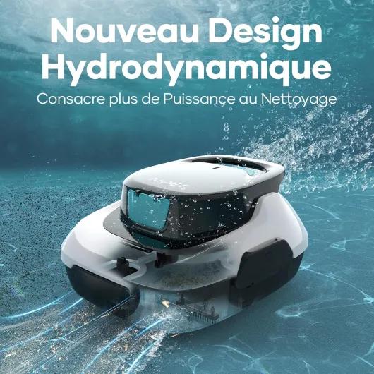 Scuba SE Robot Piscine, Aspirateur Piscine sans Fil, 90 Minutes de Nettoyage, Fonction de Stationnement Automatique, Nettoyeur de Piscine Compact et Léger, Idéal pour Les Piscines Hors Sol 80㎡ Blanc