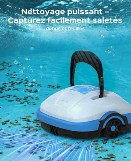 Osprey 200 Robot Piscine,Aspirateur Piscine sans Fil,Stationnement Automatique,Moteurs Doubles Nettoyeur de Piscine,Filtration 180 µm,pour Piscines Hors Sol 50m²-Blanc