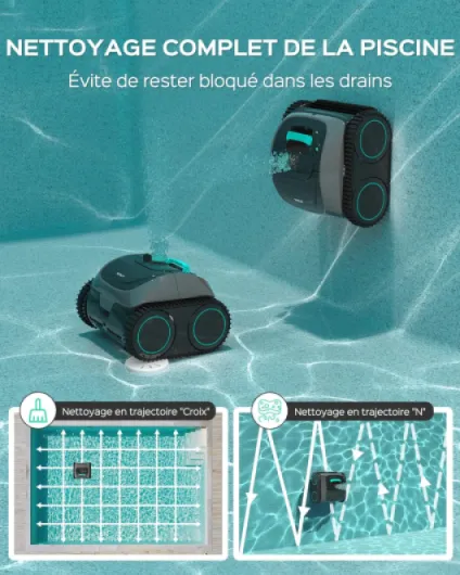 C1-Plus Robot Piscine sans Fil Robot Piscine pour Piscines Enterrées & Hors Sol - Nettoyeur 4-en-1 Paroi & Ligne d'eau 160min/160m², Navigation Intelligente, App-Vert Olive Clair