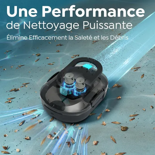 S1PRO (Version 2026) Robot Piscine, Autonomie 120 Min pour Piscines Hors Sol 100m², Aspirateur Piscine Double Moteur, Nettoyeur de Piscine Compact et Léger, Stationnement Automatique, Noir