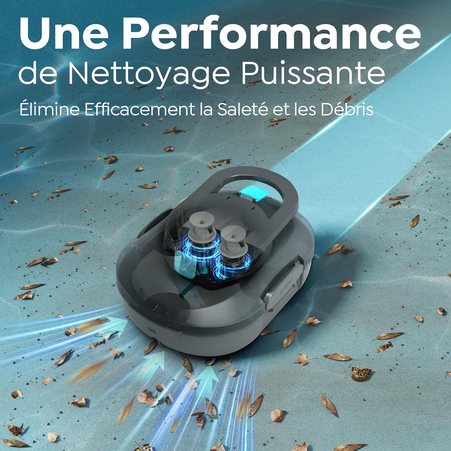 S1PRO (Version 2026) Robot Piscine, Autonomie 120 Min pour Piscines Hors Sol 100m², Aspirateur Piscine Double Moteur, Nettoyeur de Piscine Compact et Léger, Stationnement Automatique, Gris