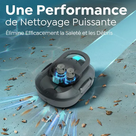 S1PRO (Version 2026) Robot Piscine, Autonomie 120 Min pour Piscines Hors Sol 100m², Aspirateur Piscine Double Moteur, Nettoyeur de Piscine Compact et Léger, Stationnement Automatique, Gris