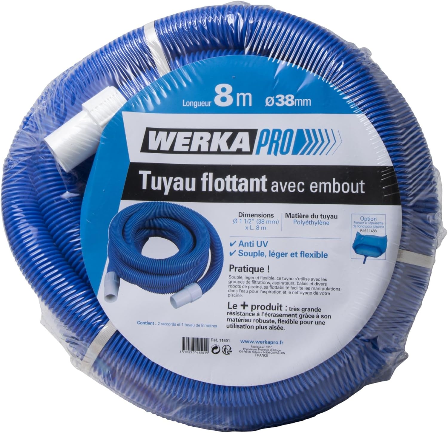 Tuyau Flottant Ø38mm avec Embout 8 mètres 8 Metres