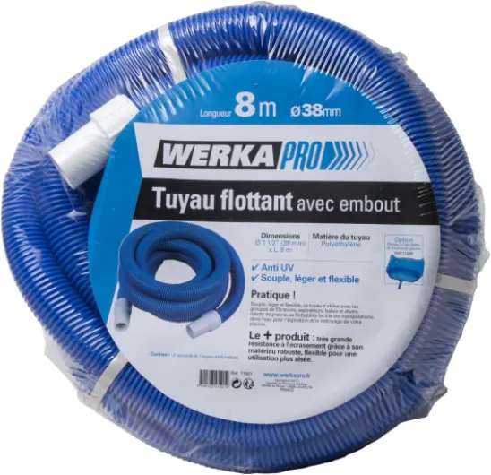 Tuyau Flottant Ø38mm avec Embout 8 mètres 8 Metres